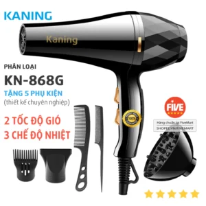 Máy sấy tóc KANING sấy 2 chiều 3 chế độ nhiệt tạo kiểu dễ dàng tặng kèm bộ 1 - 3 hoặc 5 phụ kiện tùy phân loại máy sấy