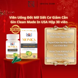 Viên Uống Giảm Cân Đốt Mỡ Siết Cơ Cấp Tốc Gin Clean Monica Made In USA Hộp 30 viên