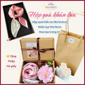 HỘP QUÀ KHĂN LỤA TẶNG 8/3, SINH NHẬT CHO MẸ, BẠN GÁI