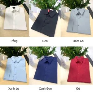 Áo Sơ Mi Nam Thời Trang 24h Vải Lụa Thái Không Nhăn Dài Tay Nhiều Màu