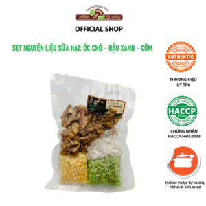￼Set Nguyên Liệu Sữa Hạt Lý Tưởng: Óc Chó - Đậu Xanh - Cốm 115g
