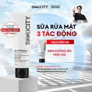 Sữa rửa mặt cho nam sạch dầu nhờn ngừa mụn Men Stay Simplicity Facial Cleanser 100g