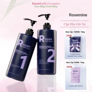 Dầu gội đầu Rosemine, cặp dầu gội xả 500ml 1000ml suôn mượt phục hồi tóc khô xơ hư tổn chẻ ngọn