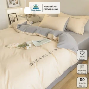 Bộ 4 món vỏ chăn vỏ gối ga trải đệm cotton tici Otama Bedding ra nệm bo chun hoặc may phủ đủ size màu pastel Hàn Quốc