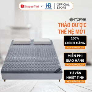 Nệm Topper Thảo Dược HGHOME Thế Hệ Mới Chống Đau Mỏi Lưng, Đệm Topper Trải Sàn Cao Cấp [ HÀNG ĐẸP ]