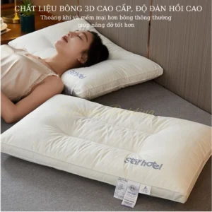 Ruột gối ngủ khách sạn chống đau mỏi vai gáy chất liệu bông tơi 3D cao cấp kích thước 48 x 74 cm