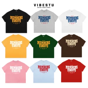 Áo Thun Local Brand VIBESTU "Only Members" Áo Thun Boxy Form Rộng Unisex 250Gsm Cotton
