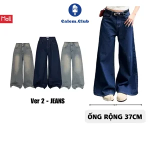 Quần Jeans Ống Rộng Ver 2 WIDE LEG Calem.Club tôn dáng cạp cao form unisex nam nữ