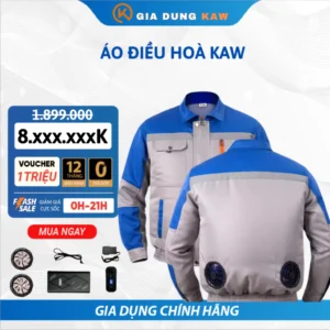 Áo Điều Hòa KAW Chính Hãng Sử Dụng 10-15H Quạt Mát, Chống Nắng Nóng, Chống Tia UV, An Toàn BH 12 tháng