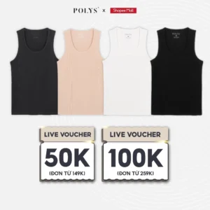 Áo Ba Lỗ Thun Gân POLYS Fullbox Form Body, Vải Cotton Gân Dày Dặn, Co Giãn Và Thấm Hút Tốt. Áo 3 Lỗ