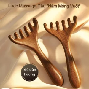 [Sẵn sàng] Lược Massage trị liệu bằng gỗ Máy mát xa cơ thể bằng gỗ đàn hương Đầu vai Đầu da đầu Cổ tay Kinh tuyến Lược Massag