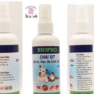 Chai xịt diệt ve rận bọ chét cho chó mèo Biopro Diệt sạch ve, rận, bọ chét ở thú cưng và khu vực nuôi thú cưng
