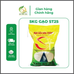 5Kg Gạo ST25 Thượng Hạng Dẻo Mềm, Ngọt Cơm, Thơm Nhẹ ( bao may)