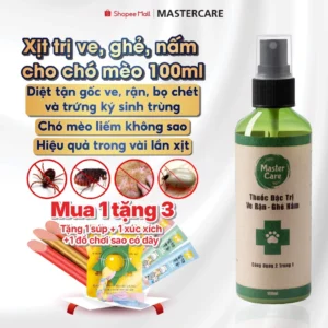 Xịt Ve,Ghẻ,Nấm,Rận Chó Mèo MASTERCARE Giúp Bé Luôn Khỏe Mạnh Ngăn Ngừa Các Bệnh Về Da Và Nơi Ở 100ml