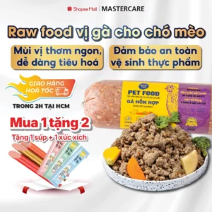 Thức Ăn Cho Chó Mèo MASTERCARE Thịt Tươi Xay Rau Củ Cho Thú Cưng Bảo Quản Đến 6 Tháng Vị Gà 500g